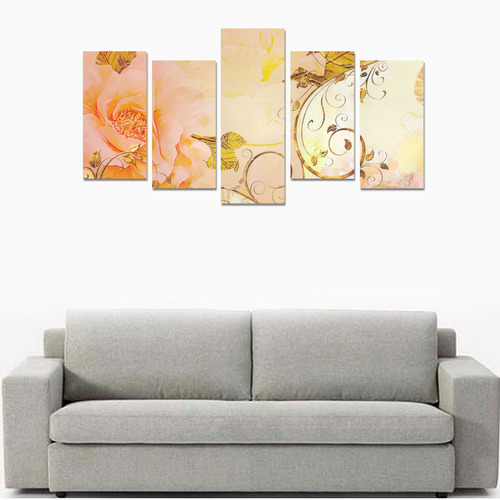 Beautiful flowers in soft colors Canvas Print Sets E (No Frame)