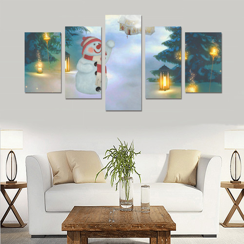 Santa Claus in the night Canvas Print Sets C (No Frame)