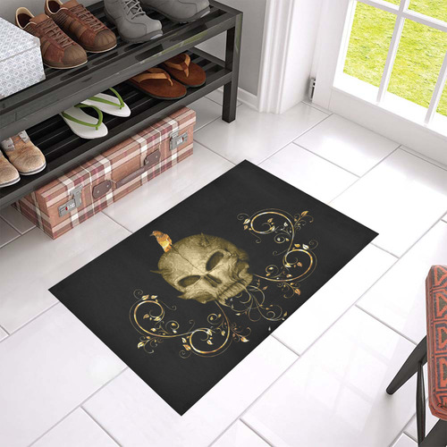 The golden skull Azalea Doormat 24" x 16" (Sponge Material)