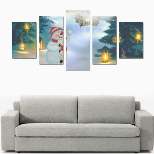 Santa Claus in the night Canvas Print Sets D (No Frame)