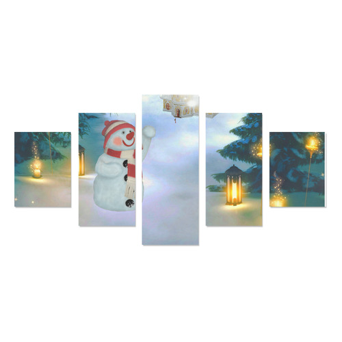 Santa Claus in the night Canvas Print Sets B (No Frame)