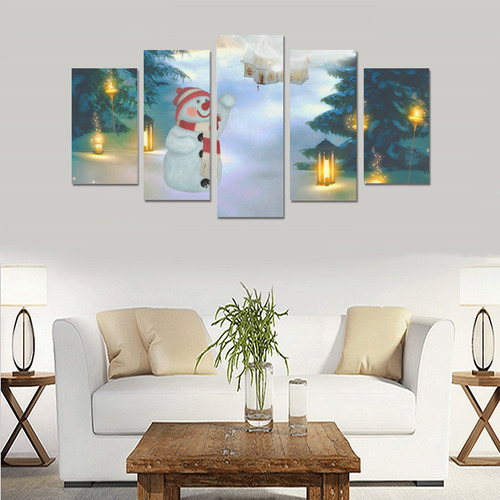 Santa Claus in the night Canvas Print Sets A (No Frame)