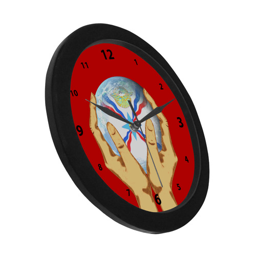 Assyrian Flag Round Clock Circular Plastic Wall clock