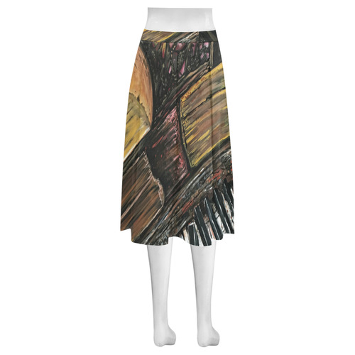 Broken Piano Mnemosyne Women's Crepe Skirt (Model D16)