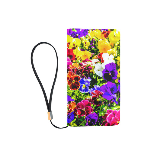 Viola Tricolor Flower colorful beautiful spring Men's Clutch Purse （Model 1638）