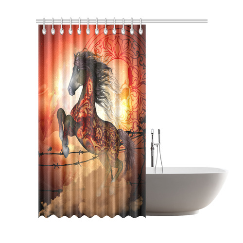 Awesome creepy horse with skulls Shower Curtain 72"x84"
