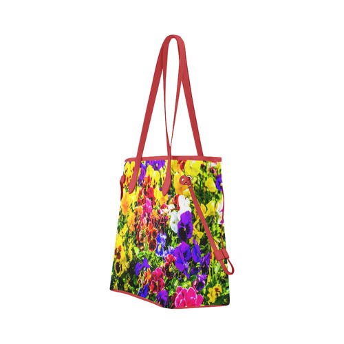 Viola Tricolor Flower colorful beautiful spring Clover Canvas Tote Bag (Model 1661)