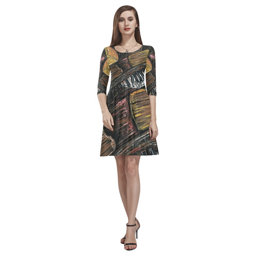 Broken Piano Tethys Half-Sleeve Skater Dress(Model D20)