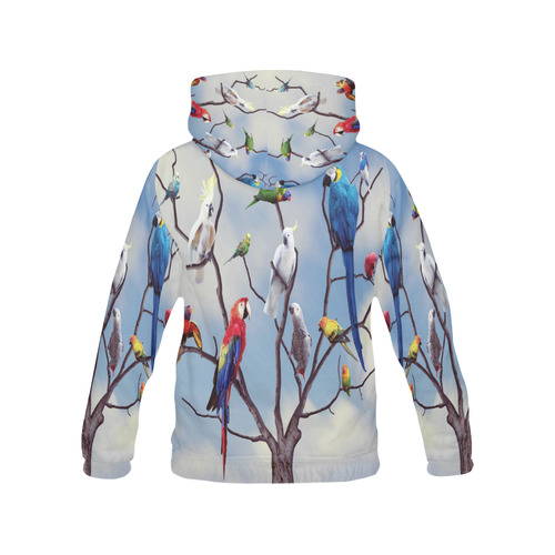 Parrot Conference All Over Print Hoodie for Women (USA Size) (Model H13)