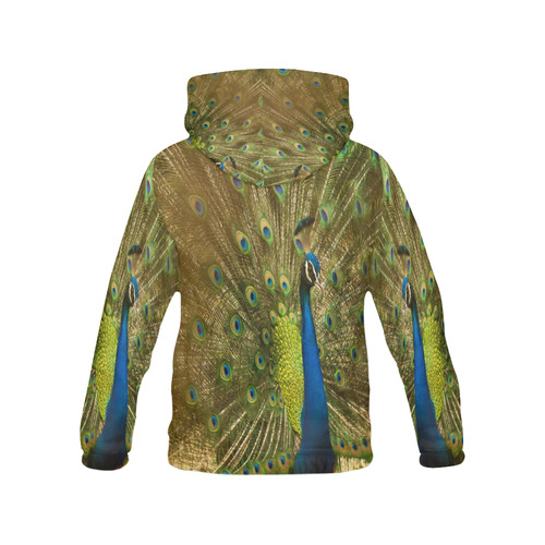 Brilliant Peacock All Over Print Hoodie for Women (USA Size) (Model H13)