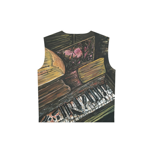 Broken Piano All Over Print Sleeveless Hoodie for Women (Model H15)