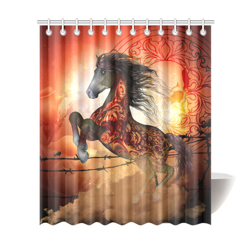 Awesome creepy horse with skulls Shower Curtain 72"x84"