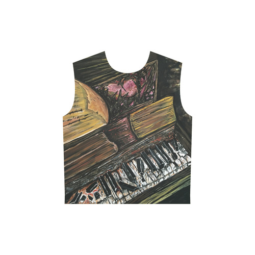 Broken Piano All Over Print Sleeveless Hoodie for Women (Model H15)