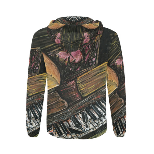 Broken Piano All Over Print Full Zip Hoodie for Men (Model H14)