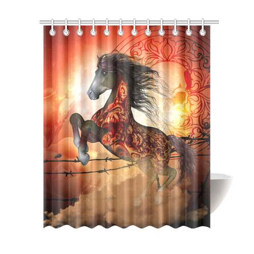 Awesome creepy horse with skulls Shower Curtain 69"x84"