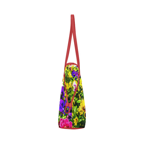 Viola Tricolor Flower colorful beautiful spring Clover Canvas Tote Bag (Model 1661)