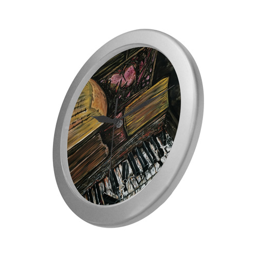 Broken Piano Silver Color Wall Clock