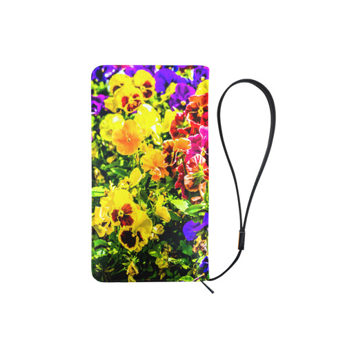 Viola Tricolor Flower colorful beautiful spring Men's Clutch Purse （Model 1638）