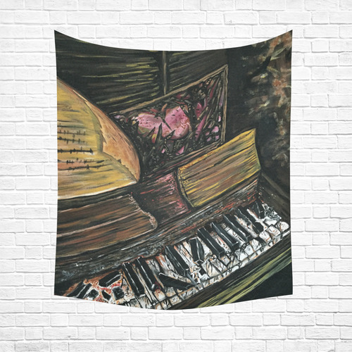 Broken Piano Cotton Linen Wall Tapestry 51"x 60"