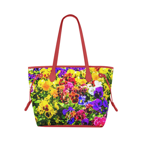 Viola Tricolor Flower colorful beautiful spring Clover Canvas Tote Bag (Model 1661)