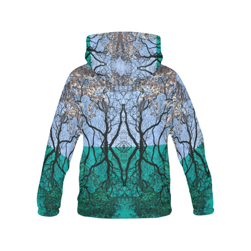 Tree Gate Between Water and Sky Worlds All Over Print Hoodie for Women (USA Size) (Model H13)