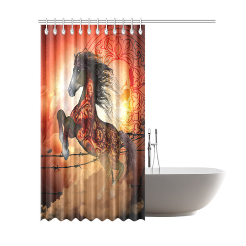 Awesome creepy horse with skulls Shower Curtain 69"x84"