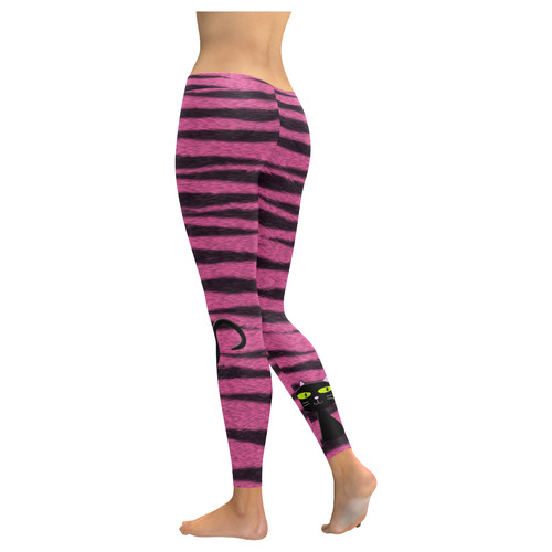 tiger kitty Women's Low Rise Leggings (Invisible Stitch) (Model L05)