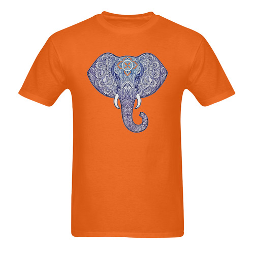 indian elephant art Men's T-Shirt in USA Size (Two Sides Printing)