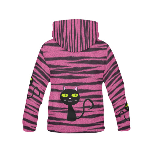 tiger kitty All Over Print Hoodie for Women (USA Size) (Model H13)