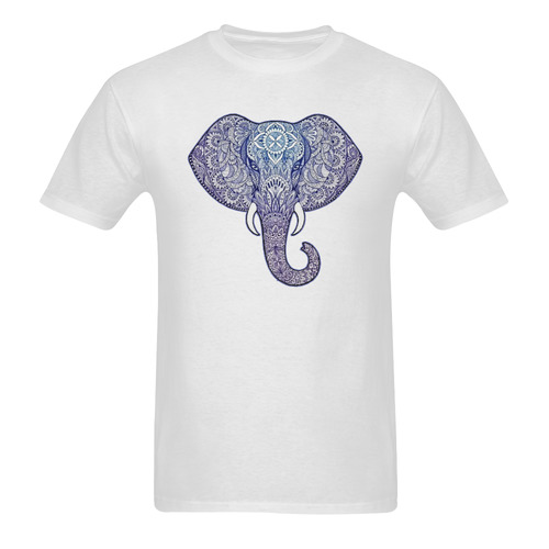 indian elephant art Men's T-Shirt in USA Size (Two Sides Printing)