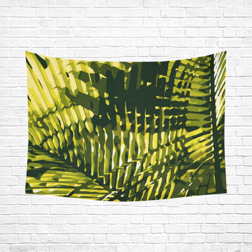 Tropical Leaves Beautiful Nature Pattern Cotton Linen Wall Tapestry 80"x 60"