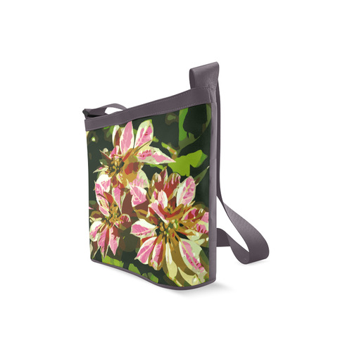 Red Pink Christmas Poinsettia Floral Crossbody Bags (Model 1613)