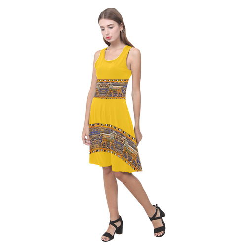 Yellow Assyrian Dress Atalanta Casual Sundress(Model D04)