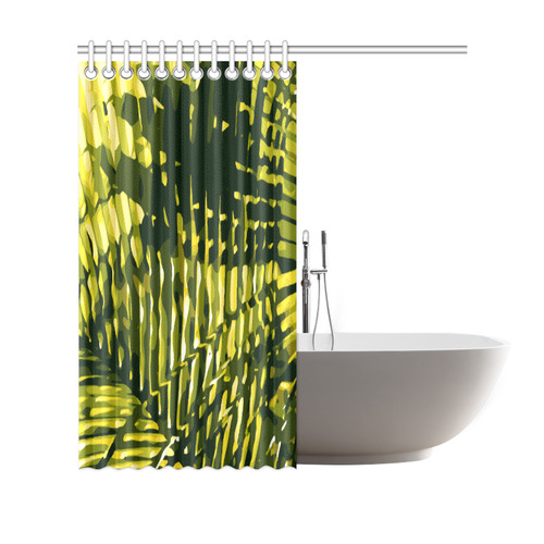 Tropical Leaves Beautiful Nature Pattern Shower Curtain 69"x70"