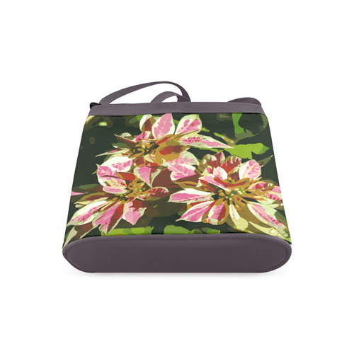 Red Pink Christmas Poinsettia Floral Crossbody Bags (Model 1613)