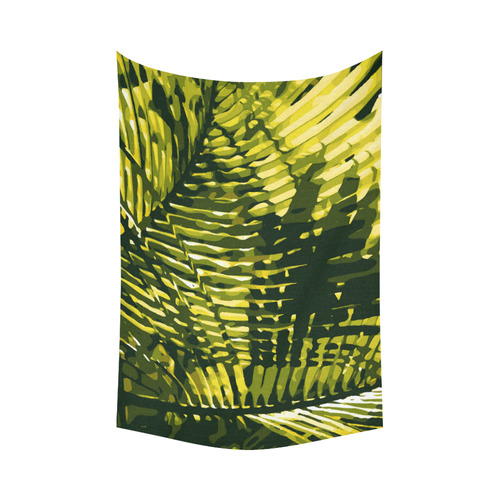 Tropical Leaves Beautiful Nature Pattern Cotton Linen Wall Tapestry 90"x 60"