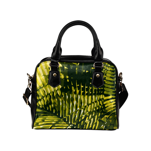 Tropical Leaves Beautiful Nature Pattern Shoulder Handbag (Model 1634)