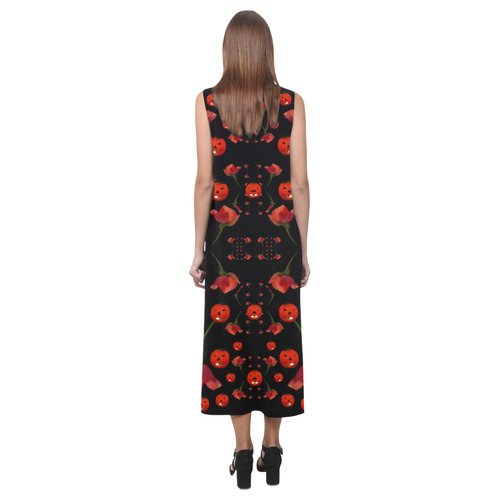 pumkins and roses from the fantasy garden Phaedra Sleeveless Open Fork Long Dress (Model D08)