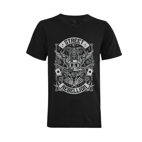 Street Rebellion Men's V-Neck T-shirt  Big Size(USA Size) (Model T10)