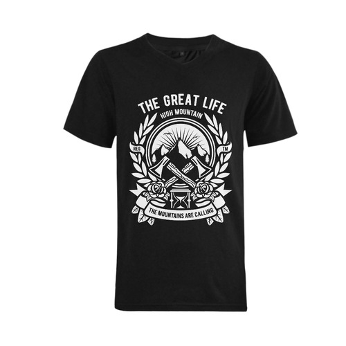 Axe Men's V-Neck T-shirt  Big Size(USA Size) (Model T10)