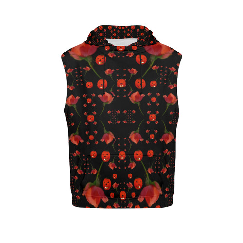 pumkins and roses from the fantasy garden All Over Print Sleeveless Hoodie for Women (Model H15)