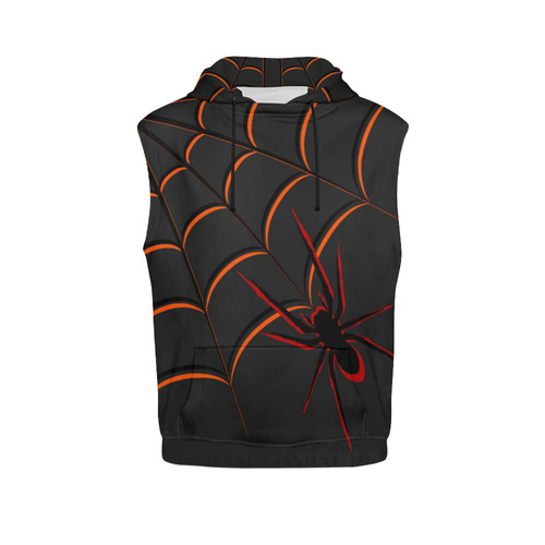 Scary Spider All Over Print Sleeveless Hoodie for Men (Model H15)