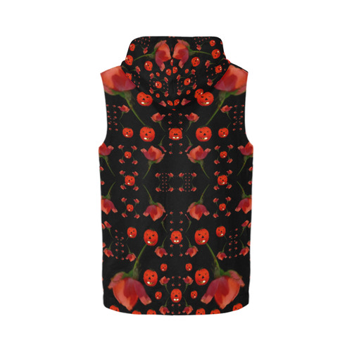 pumkins and roses from the fantasy garden All Over Print Sleeveless Zip Up Hoodie for Men (Model H16)