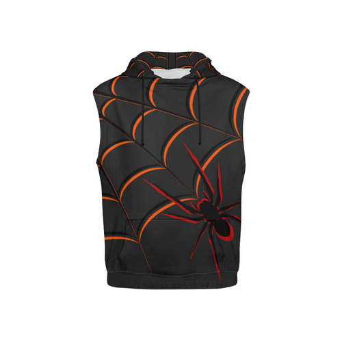 Scary Spider All Over Print Sleeveless Hoodie for Kid (Model H15)