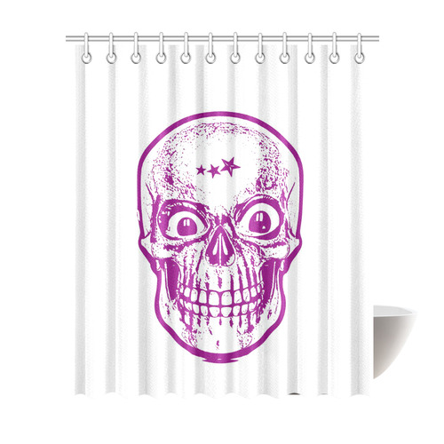 Sketchy Skull, plum by JamColors Shower Curtain 72"x84"