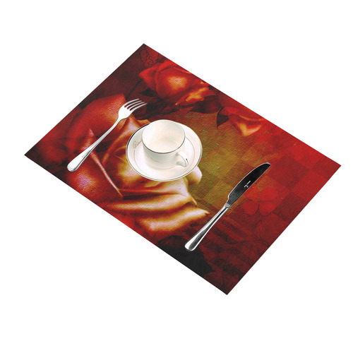 Wonderful red roses Placemat 14’’ x 19’’ (Set of 4)