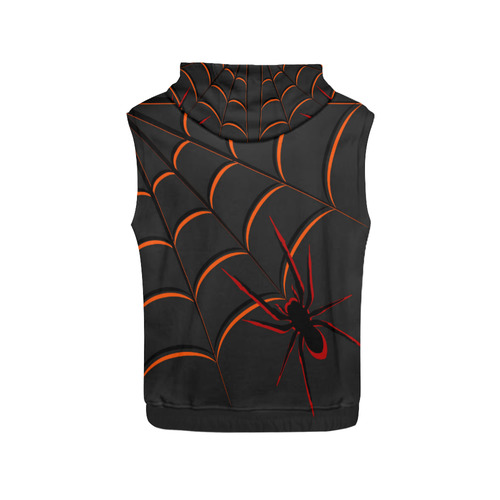 Scary Spider All Over Print Sleeveless Hoodie for Men (Model H15)