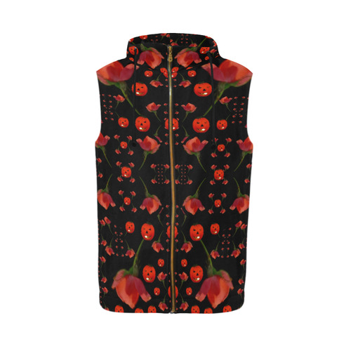 pumkins and roses from the fantasy garden All Over Print Sleeveless Zip Up Hoodie for Men (Model H16)