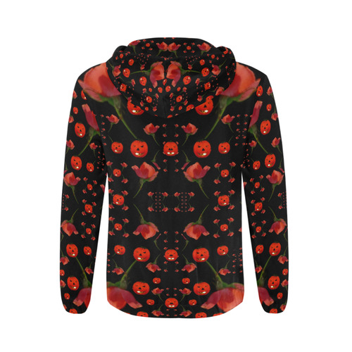 pumkins and roses from the fantasy garden All Over Print Full Zip Hoodie for Men (Model H14)