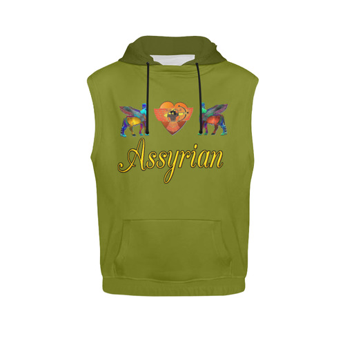 Assyrian Short Sleeve Hoodie All Over Print Sleeveless Hoodie for Men (Model H15)